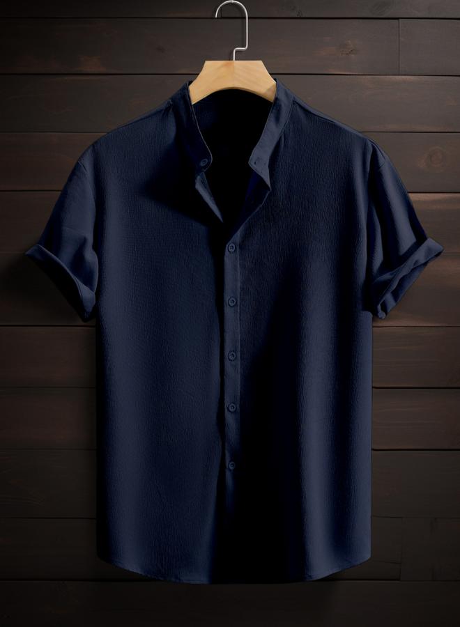 تايك تو قميص بأكمام قصيرة وياقة ماندارين - Image 1